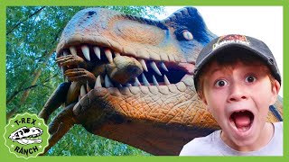 Giant Dinosaurs &amp; Life Size T-Rex! Jurassic Dinosaur Park Adventure | T-Rex Ranch