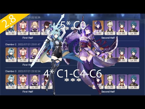 Eula C0 - Raiden C0 New Abyss, New Fischl | 2.7 Abyss | Floor 12 | 9 stars