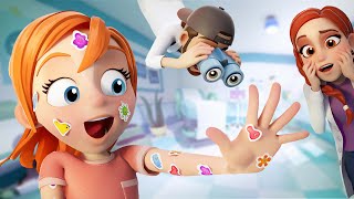Adley has STiCKER POX the Cartoon!!  Brave Doctor visit for 2 Shots from Dr Dad! a new 3D animation