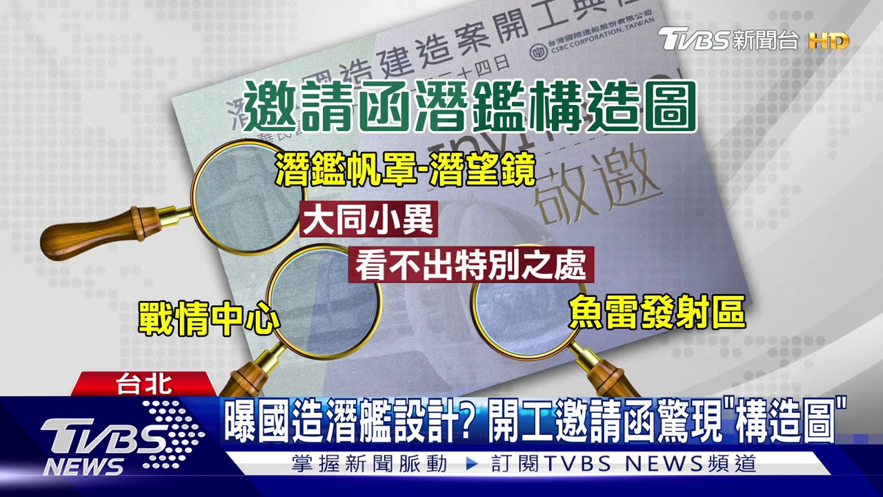 曝國造潛艦設計? 開工邀請函驚現「構造圖」