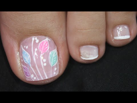 DISEÑO DE UÑAS PARA PIES HOJAS VINTAGE PRINCIPIANTES – FRENCH NAIL ART – NLC