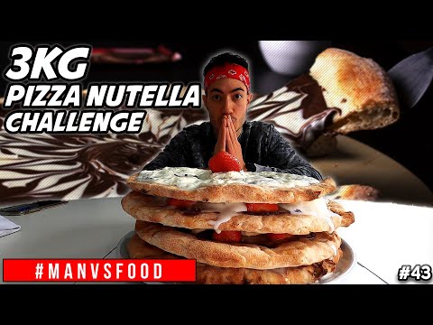 MANGIO 3KG di PIZZA NUTELLA Challenge   Cheat Day ITA | MAN VS FOOD