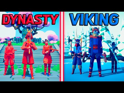 MEGA DYNASTY TEAM vs MEGA VIKING TEAM - Totally Accurate Battle Simulator | TABS