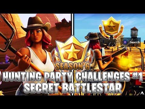 SECRET BATTLESTAR LOCATION! Week 1 Hunting Party Challenges (Fortnite Season 6)