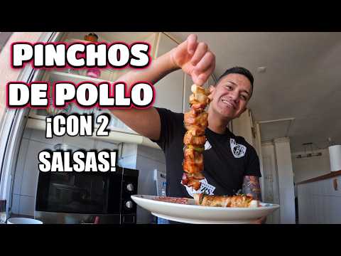 La mejor receta de PINCHOS DE POLLO con SALSAS CASERAS