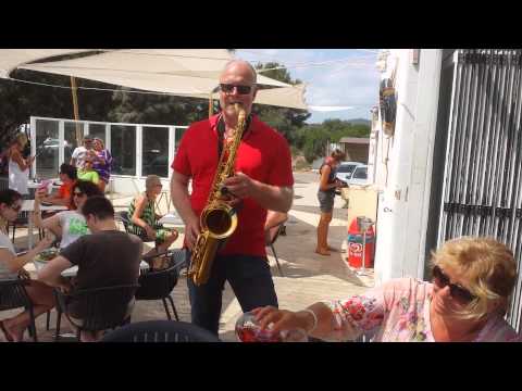 Christian Wolf, Saxophone Music at Bar Playa, Mallorca, Spain