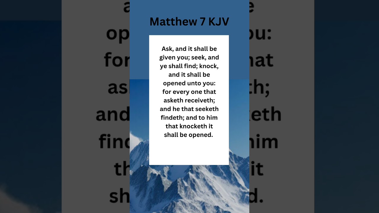 Key Verses Matthew 7 KJV - Through The New Testament In The Holy Bible