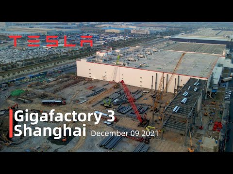 (December 09  2021)Tesla Gigafactory 3 Shanghai 4K Video