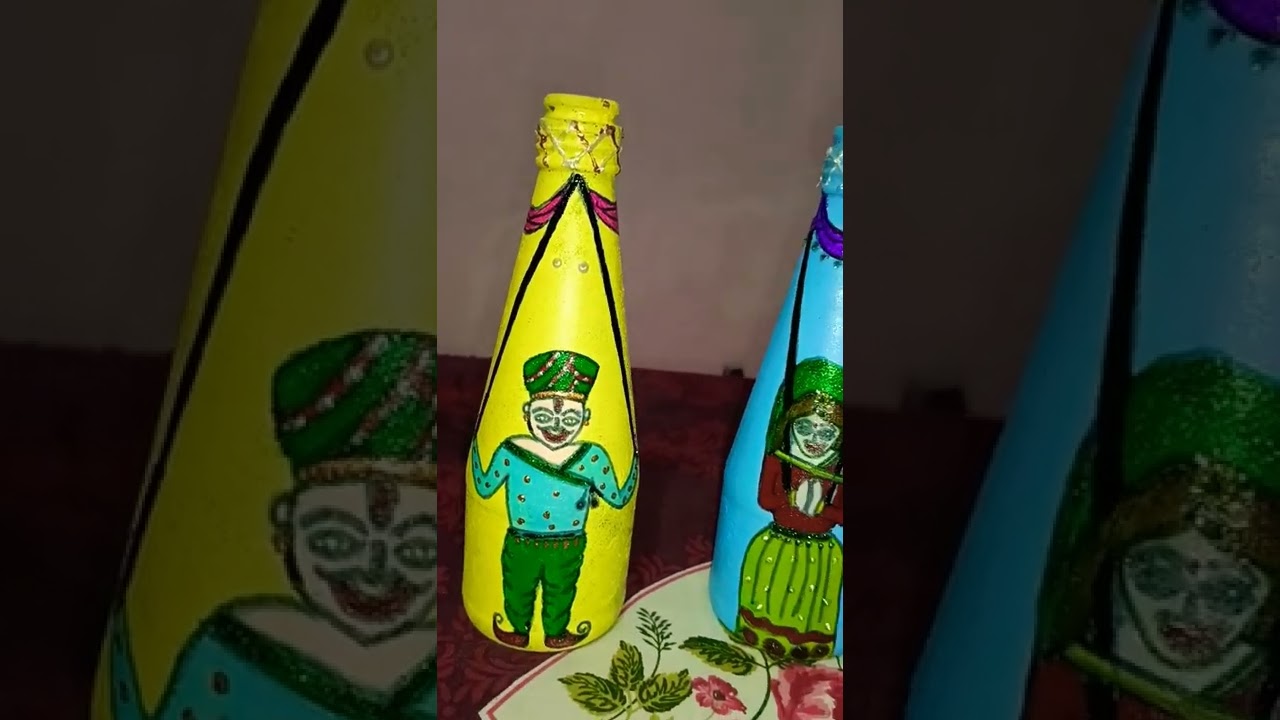 Handmade bottle art#puppets #handmade #shorts #viral #trending #diy