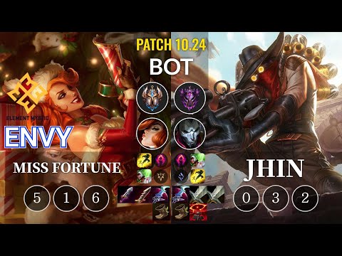 EM Envy Miss Fortune vs Jhin Bot - KR Patch 10.24