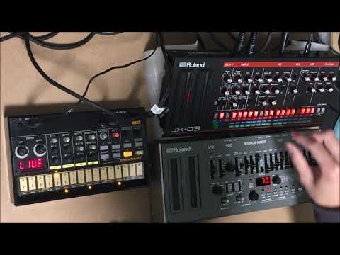 Roland JX-03, SH-01A & KORG Volca Beats (synth jam 2018 #13)