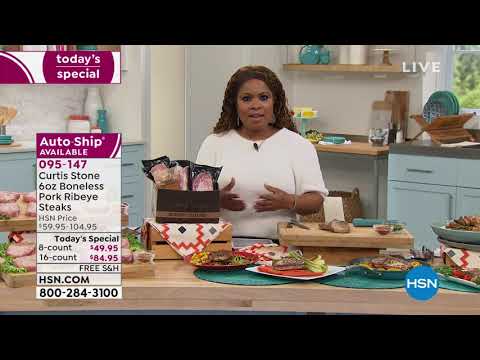 Curtis Stone (8) 6oz Boneless Pork Ribeye Steaks with...