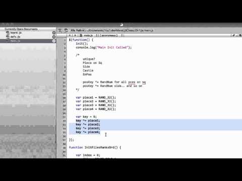 Programming A Chess Engine In Pure Javascript Part 7 - Position Hash Key #1