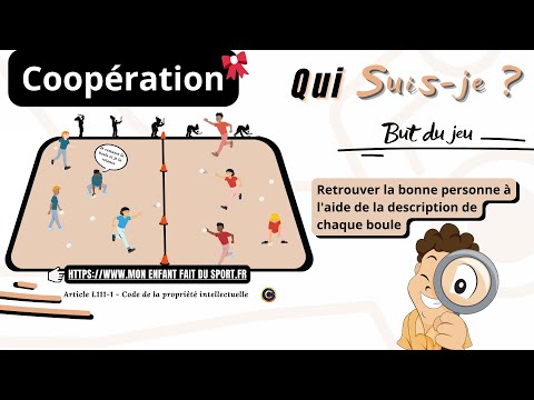 Règle du jeu du QUI SUIS-JE -  jeu de coopération sportifs pour enfants
