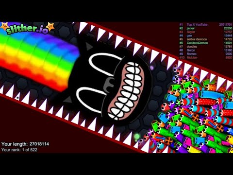 Slither.io A.I RAINBOW CARTOON CAT vs TINY Pro Snakes - Epic Skin Slitherio Vip Gameplay - NewRecord