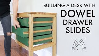Building a Desk Using Dowels for Drawer Slides // Woodworking // Instagram Builders Challenge