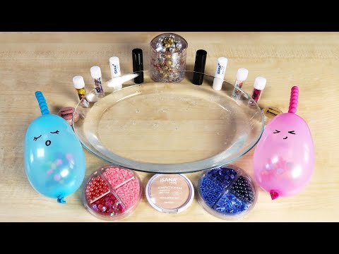 MIXING MAKEUP AND RANDOM THINGS INTO CLEAR SLIME ! Relaxing Slime with Funny Balloons | Tanya St Video