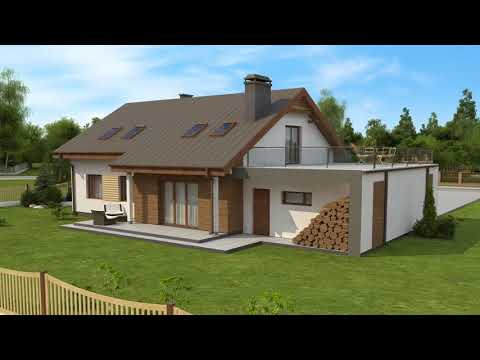 Z182 GL2t  - Gotowy projekt domu z  poddaszem użytkowym we współczesnym stylu do 180 m2