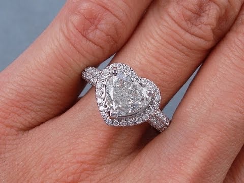 2.07 ctw Heart Shape H SI2 Diamond Engagement Ring - BigDiamondsUSA