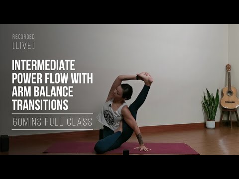 60mins Intermediate Arm Balance Transitions Power Flow (LIVE CLASS) | Yoga Hideout with Debbie Ong