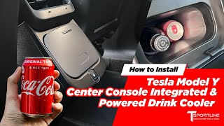 🧊 🥤 Installing Tesla Model Y Backseat Center Console Integrated & Powered Drink Cooler - DIY 🔧