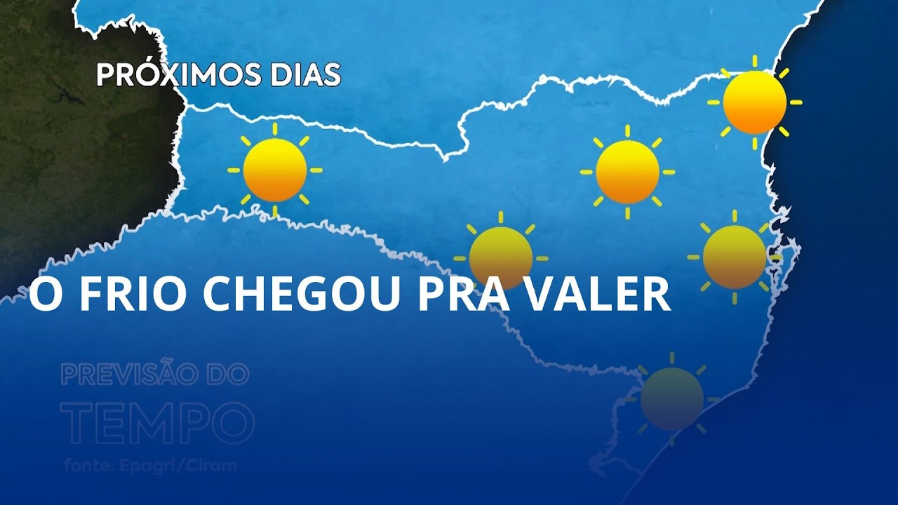 Massa de ar polar derruba temperaturas e traz risco de geada em Santa Catarina