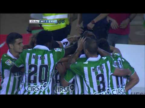 Gol de Paulao de cabeza (1-0) en el Real Betis - Real Sociedad