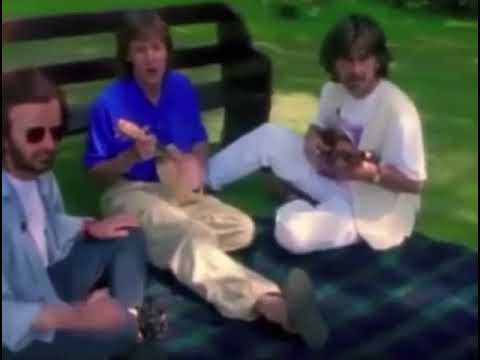 Paul, George and Ringo at Friar Park 1994.