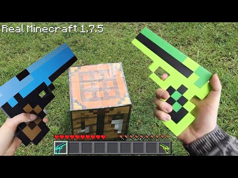 CRAFTING REALISTIC WEAPON in Minecraft in Real Life POV
