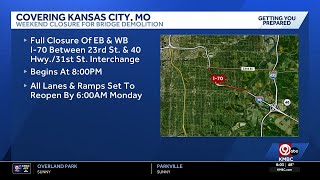 Major closures on I-70 will impact weekend traffic in Kansas City