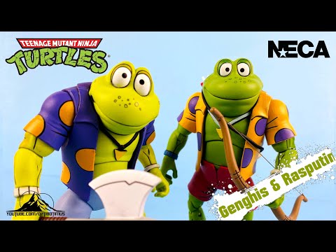 NECA TOYS Teenage Mutant Ninja Turtles GENGHIS & RASPUTIN Punk Frogs Video Review