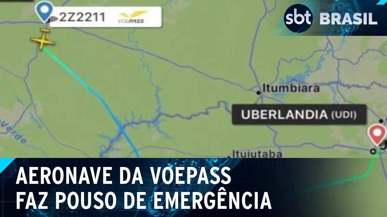 Avião Voepass faz pouso de emergência em Uberlândia após problemas técnicos | SBT Brasil (16/08/24)