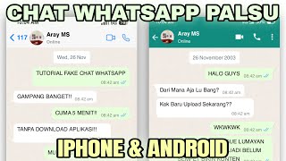 Download lagu CHAT PALSU!! CARA BUAT FAKE CHAT WHATSAPP TANPA APLIKASI | Aray MS mp3