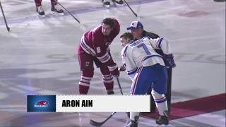 Kronos CEO Aron Ain Ceremonial Puck Drop at UMass Lowell River Hawks Game | January 6, 2018