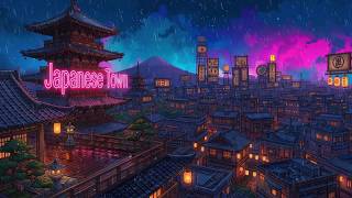 Retro Vibes 🧿 Japanese Town Ambience & Lofi Hip Hop Beats 🌆 1980s & 90s Nostalgic Lofi Rain Playlist