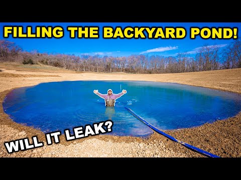 FILLING My BACKYARD Pond with 100,000 GALLONS of WATER!!! (Will it Leak?)