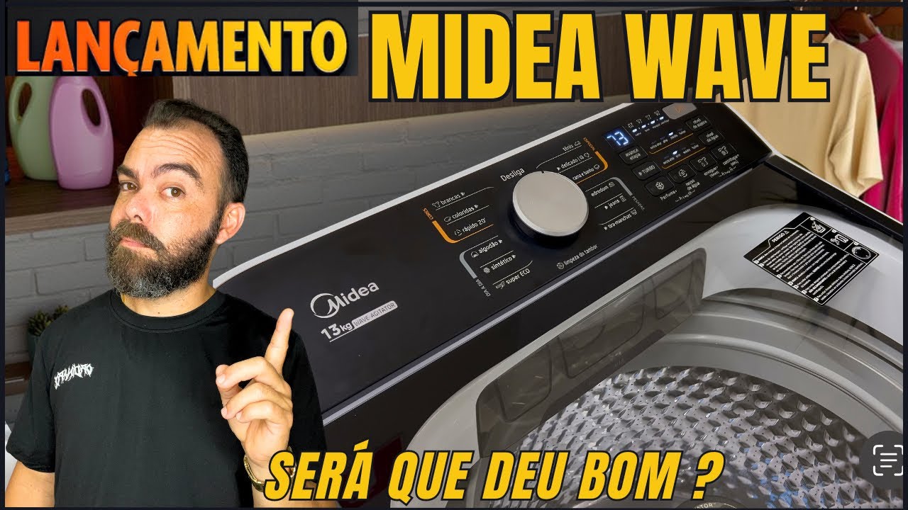 Miniatura da avaliação em vídeo de Lavadora Midea 15kg Branca Branco