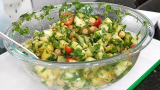The Resilient Table: Chickpea, Cucumber and Tomato Salad