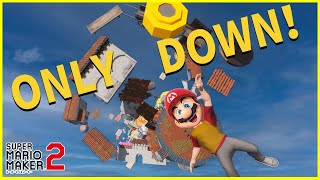【ONLY DOWN!】1-1を上から下に下っていくパロディコースが鬼畜過ぎた【マリオメーカー2】