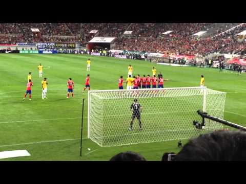 2013. 10. 12 Korea VS barzil Neymar freekick goal