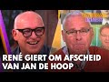 René giert om emotioneel afscheid van Jan de Hoop: 'Dat gaat je niet in de koude kleren zitten!'