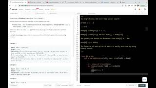 YouTube video 'leetcode 2601. Prime Subtraction Operation -  sieve + binary search'