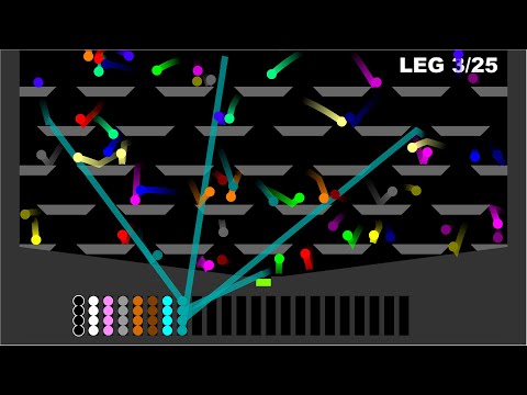 Decisive First - 25 Times Elimination - Team Elimination Marble Race in Algodoo