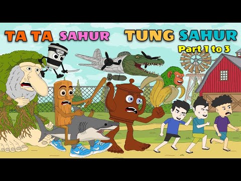 BRAINROT ANIMATION TUNG TUNG SAHUR VS TATA SAHUR VS PATAPIM  Part 1 to 3 | Pinoy Animation