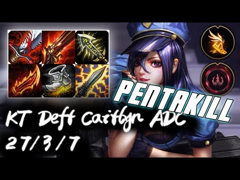 KT Deft Challenger Caitlyn ADC vs Ezreal | Korea Top Elo Replays
