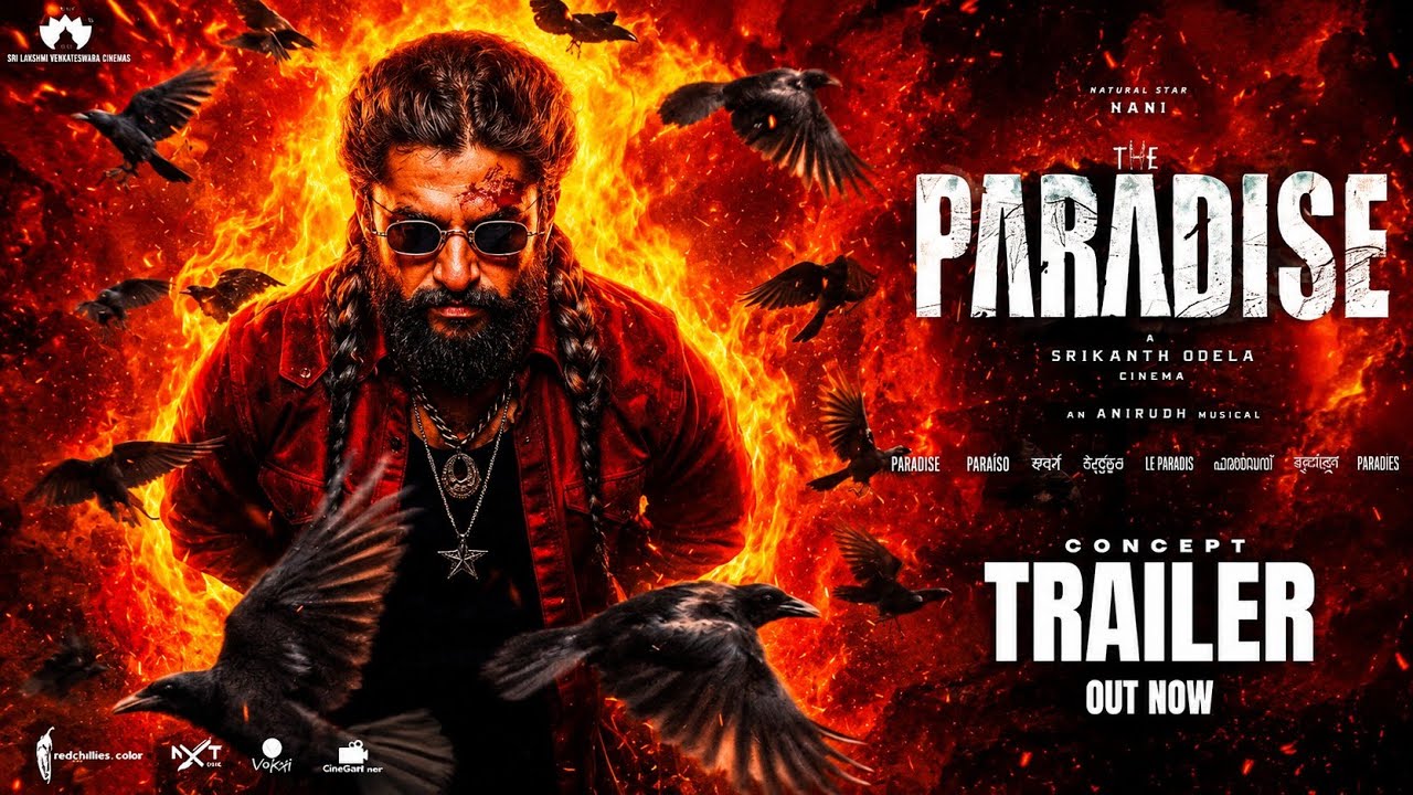 Latest Telugu Movie The Paradise Trailer Featuring Nani, Manchu Mohan Babu, and Mohanlal Title Thumbnail Image Resource