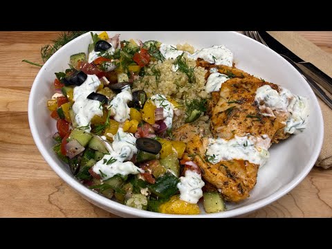 High Protein Greek Chicken Bowl (Under 30 Minutes!) | Easy Healthy Dinner