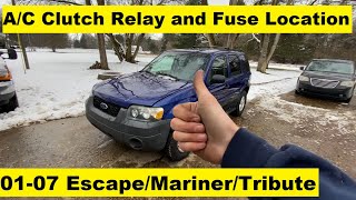A/C Clutch Relay and AC Fuse Ford Escape  01 02 03 04 05 06 07 2001 2002 2003 2004 2005 2006 2007