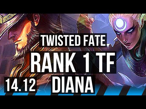 TWISTED FATE vs DIANA (MID) | Rank 1 TF, 900+ games, 6/4/14 | VN Challenger | 14.12