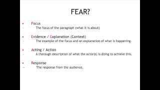 Using FEAR writing frame for your answers